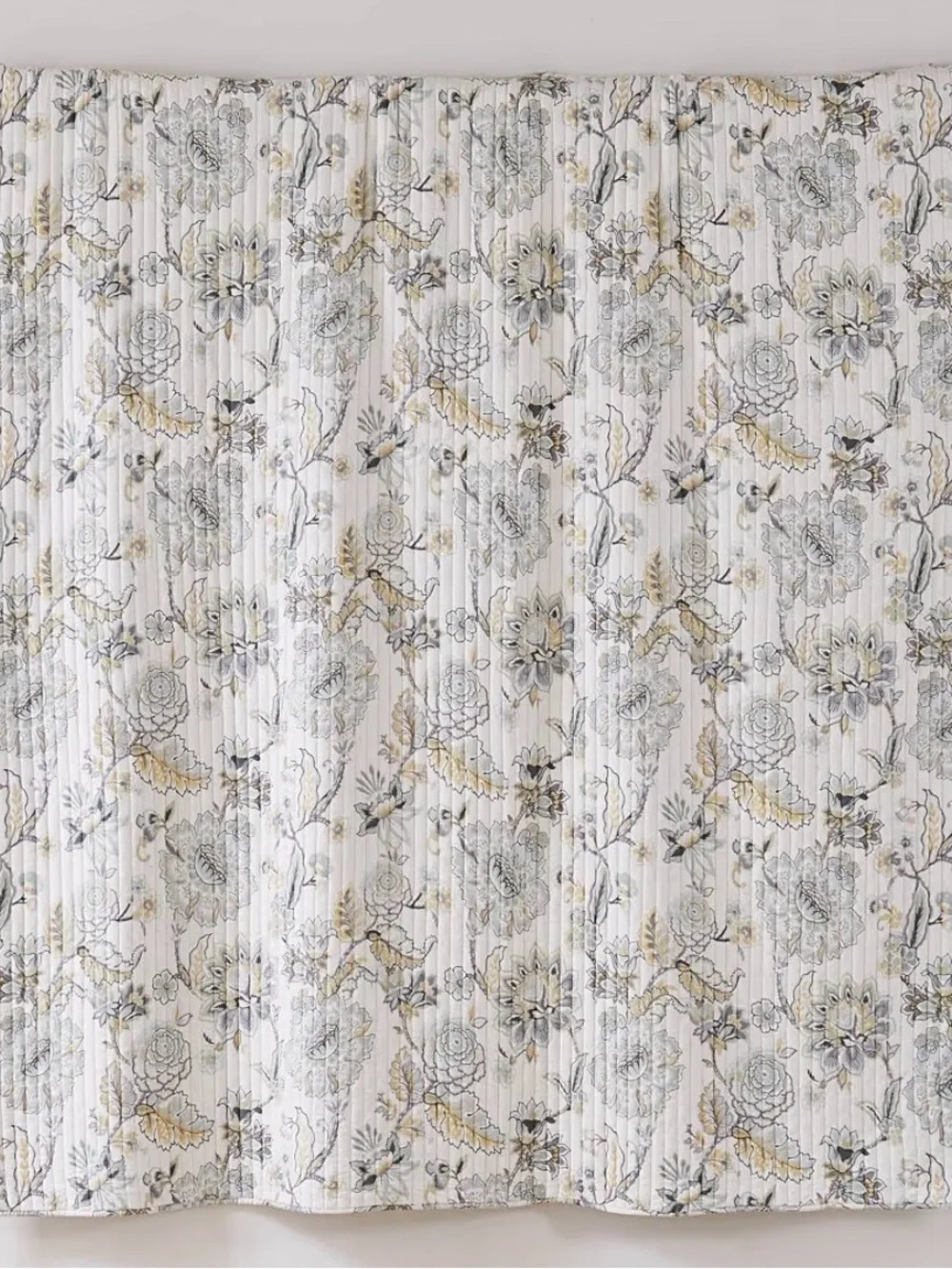 Light Blue Floral Quilted Bedding Set - levtex